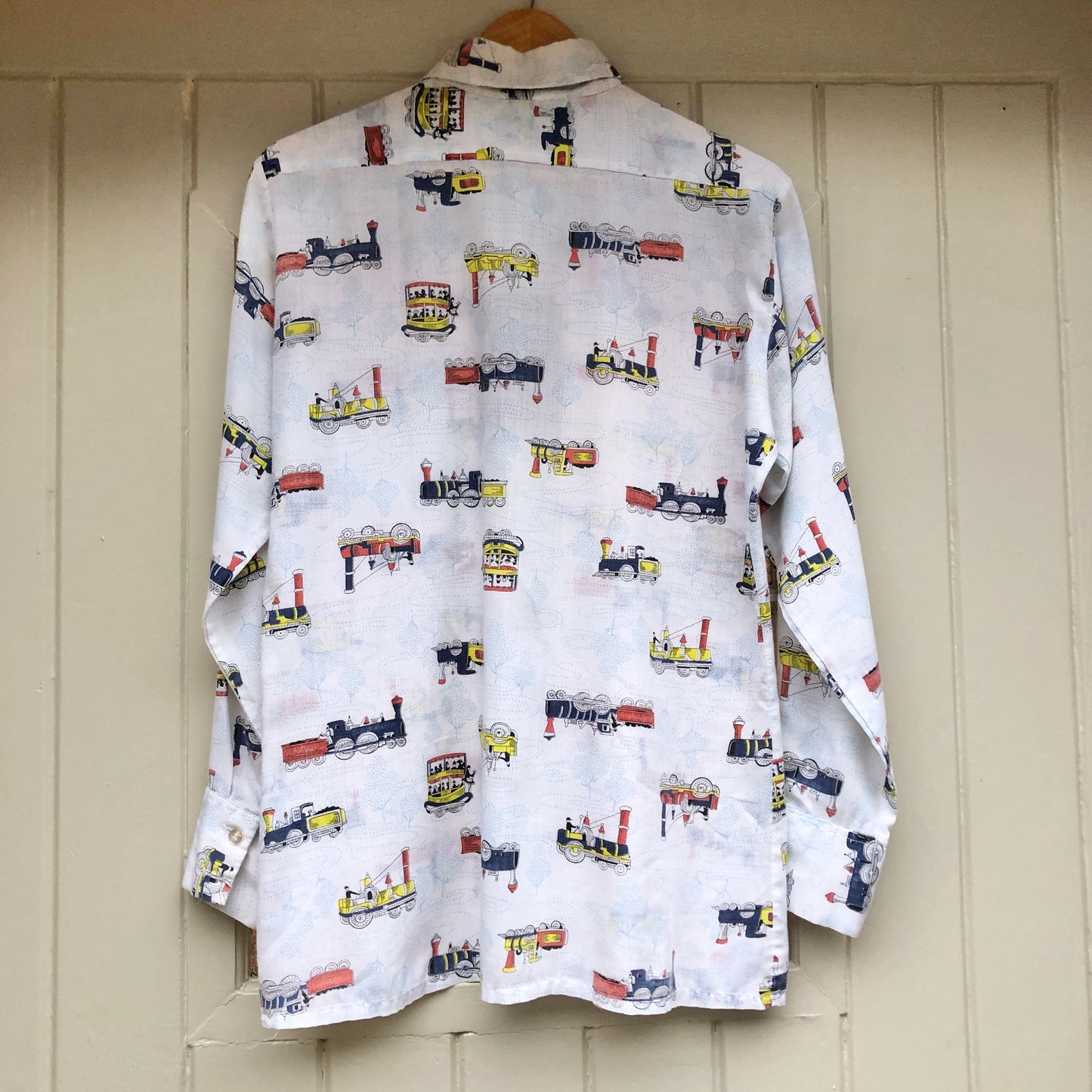 1970s Beeline Graphic White Train Shirt