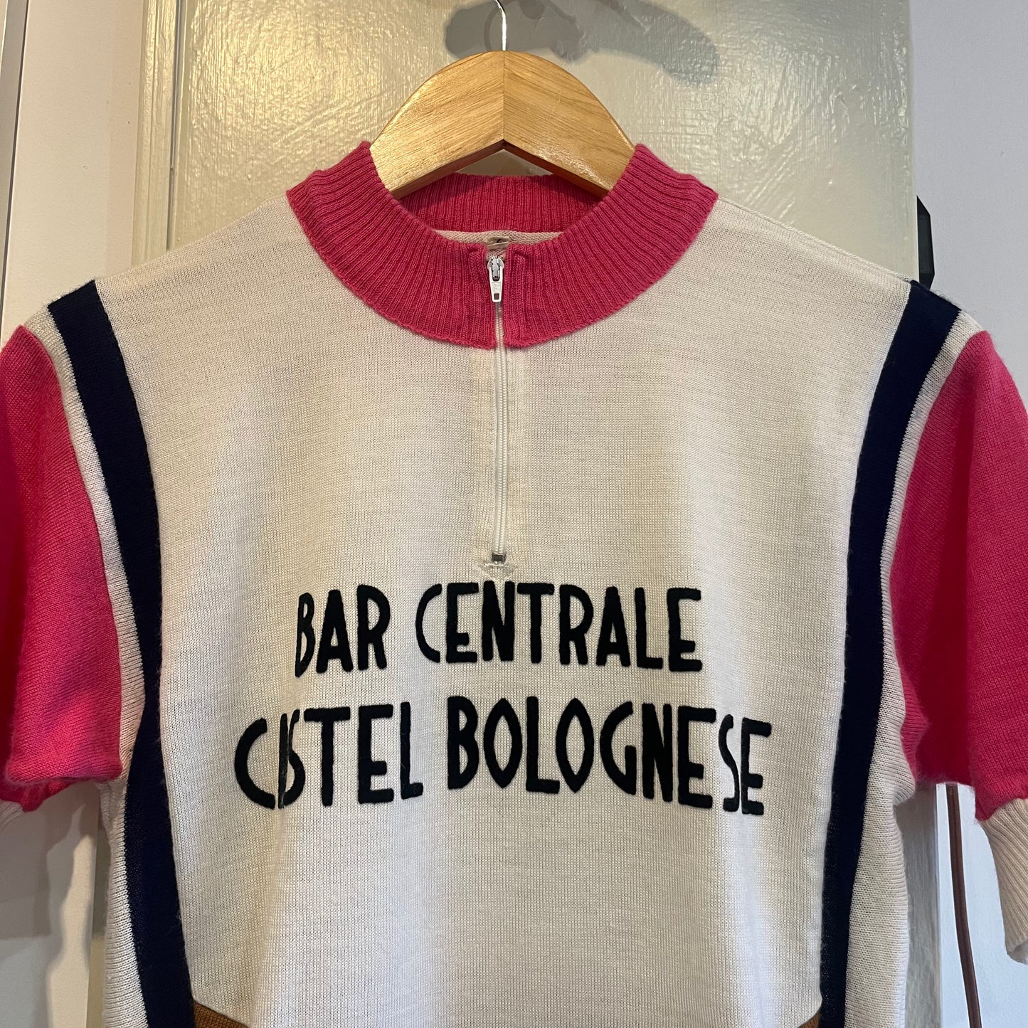 1970s Graphic Cycling Zip Shirt Top