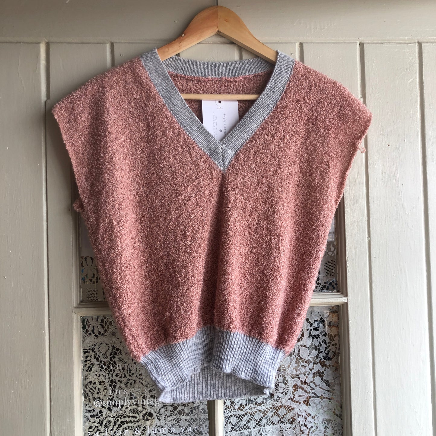 1970s Red Knitted Tank Top Jumper