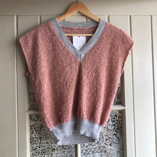 1970s Red Knitted Tank Top Jumper