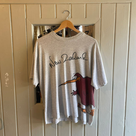 Vintage 80s/90s Grey Kiwi Graphic Print T-shirt
