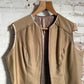 1950s Beige Satin Wool Liner Vest Gilet