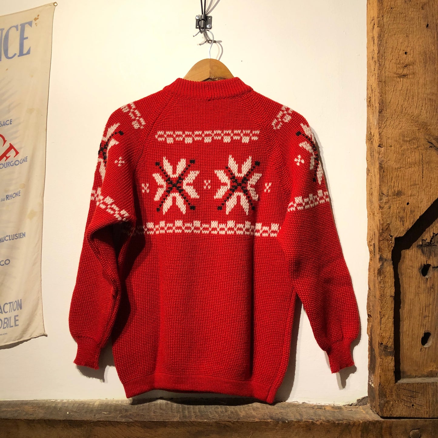 1960s Red Wool Knitted Jumper