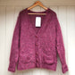 1970s Maroon Mohair Knitted Cardigan Jumper