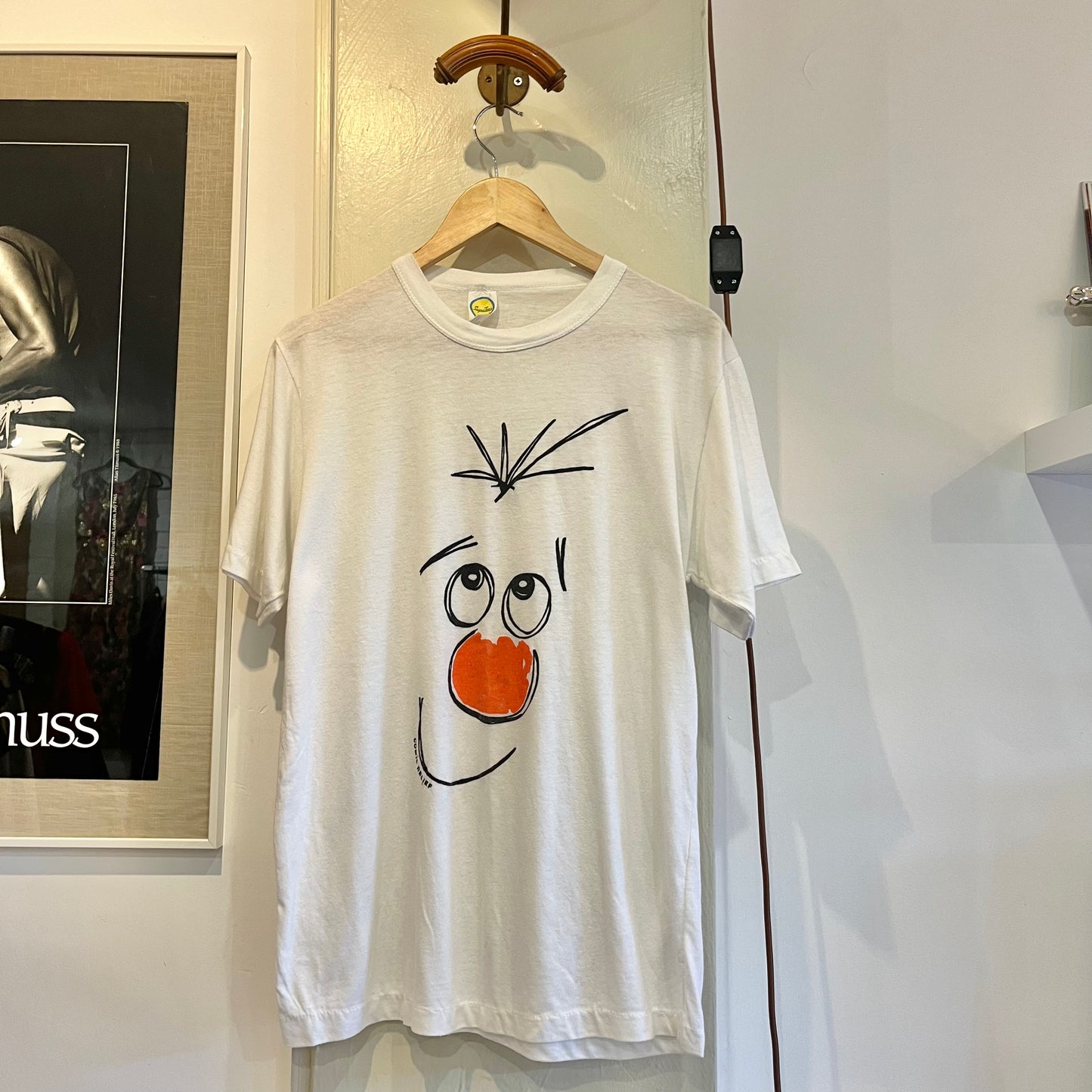 1980s White Graphic Comic Relief T-shirt