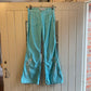 1970s Turquoise Embroidered Flared Trousers