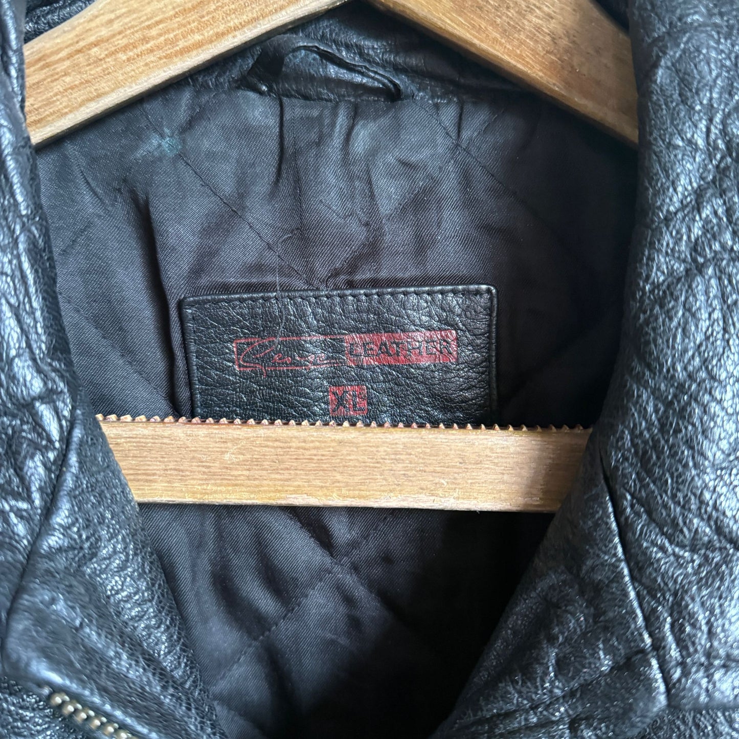1990s Black Leather Bronx Zip Jacket