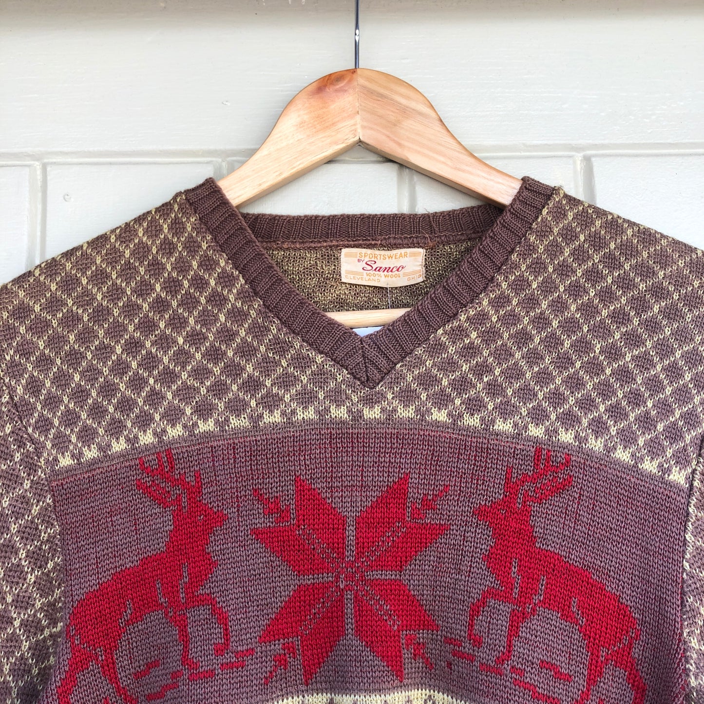 1940s Brown Winter Knit Jumper