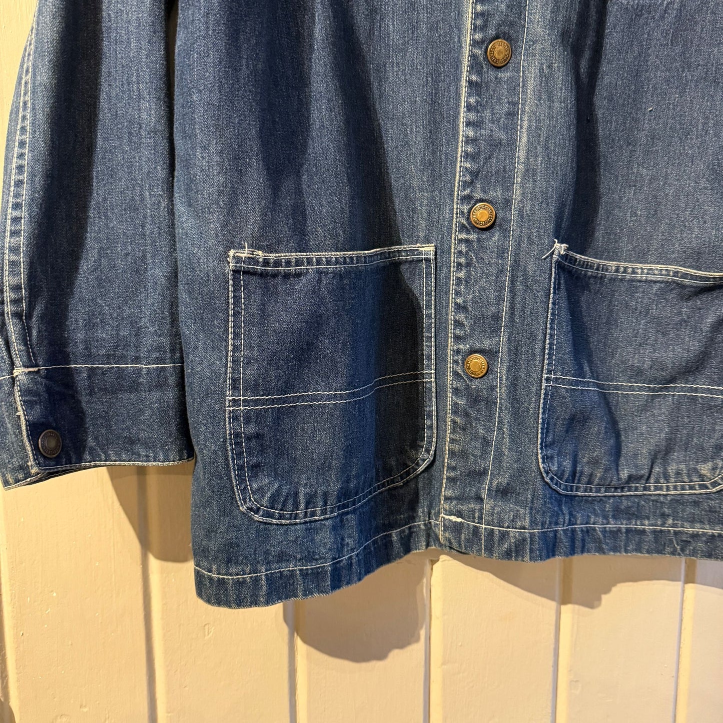 1960s Dark Blue Work Wear Denim Jacket