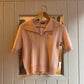 1960s Italian Peach Knitted Stripe Shirt Top