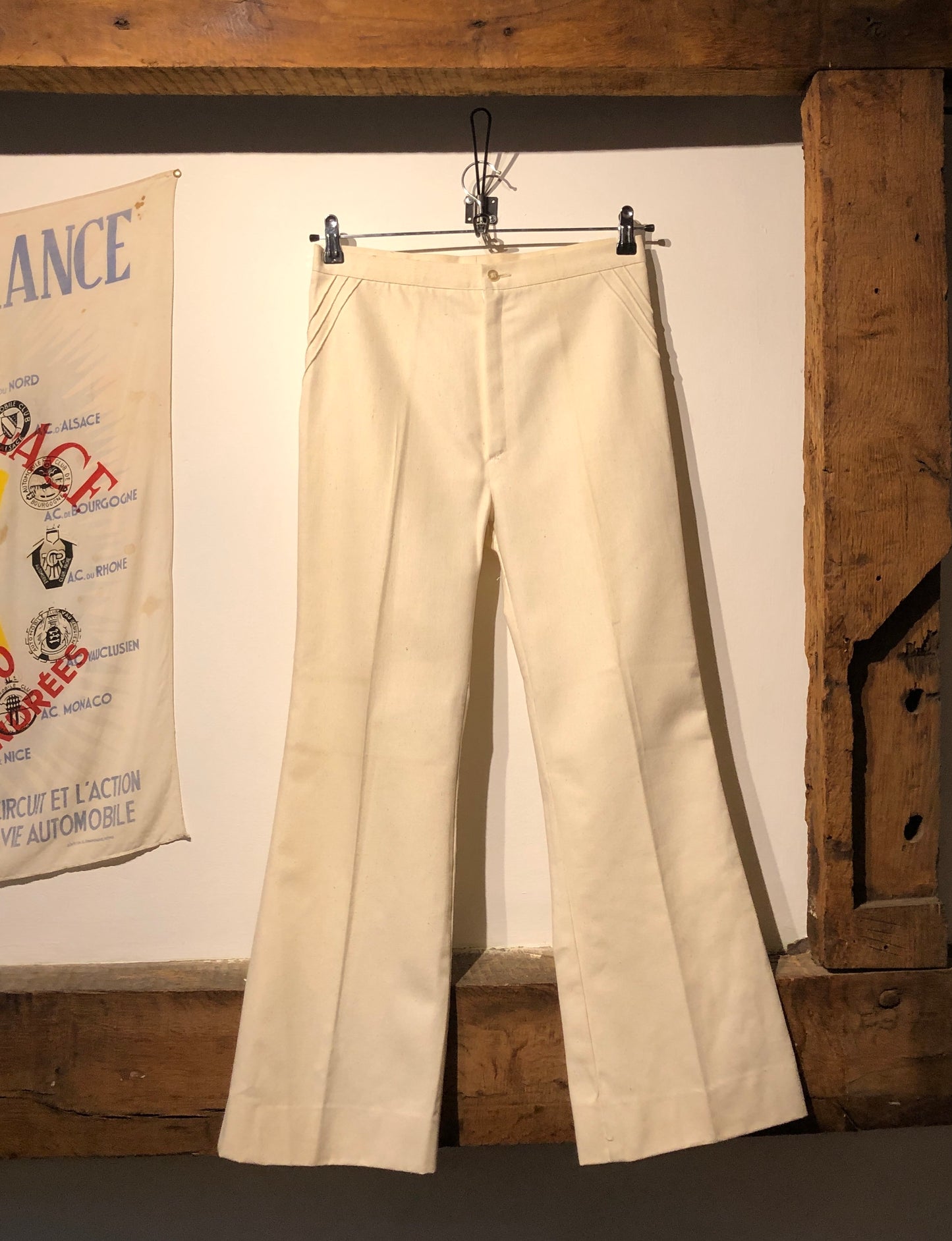 1970’s Cream Cotton Italian Flared Trousers