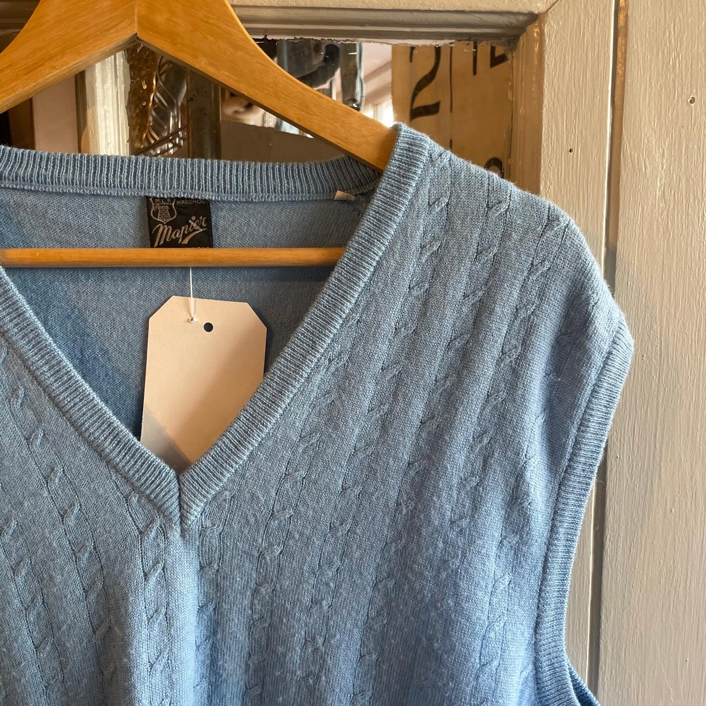 1970s 1980s Blue Knitted Italian Tank Top sweater Vest