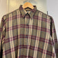 1970s French Checkered Button Up Smock Shirt