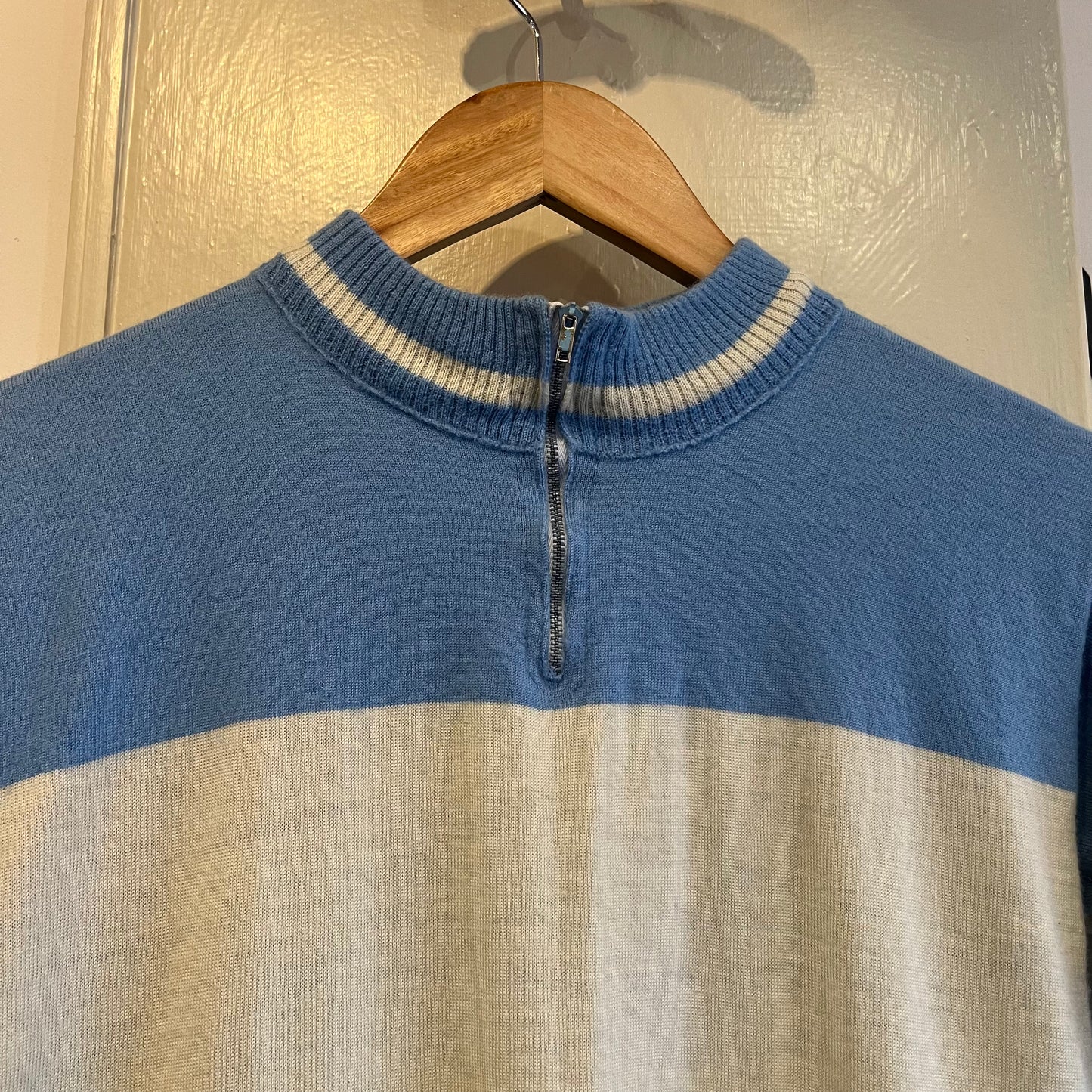 1960s Baby Blue Italian Cycling Zip Shirt