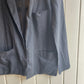 1980s Black Linen Open Blazer Style Jacket