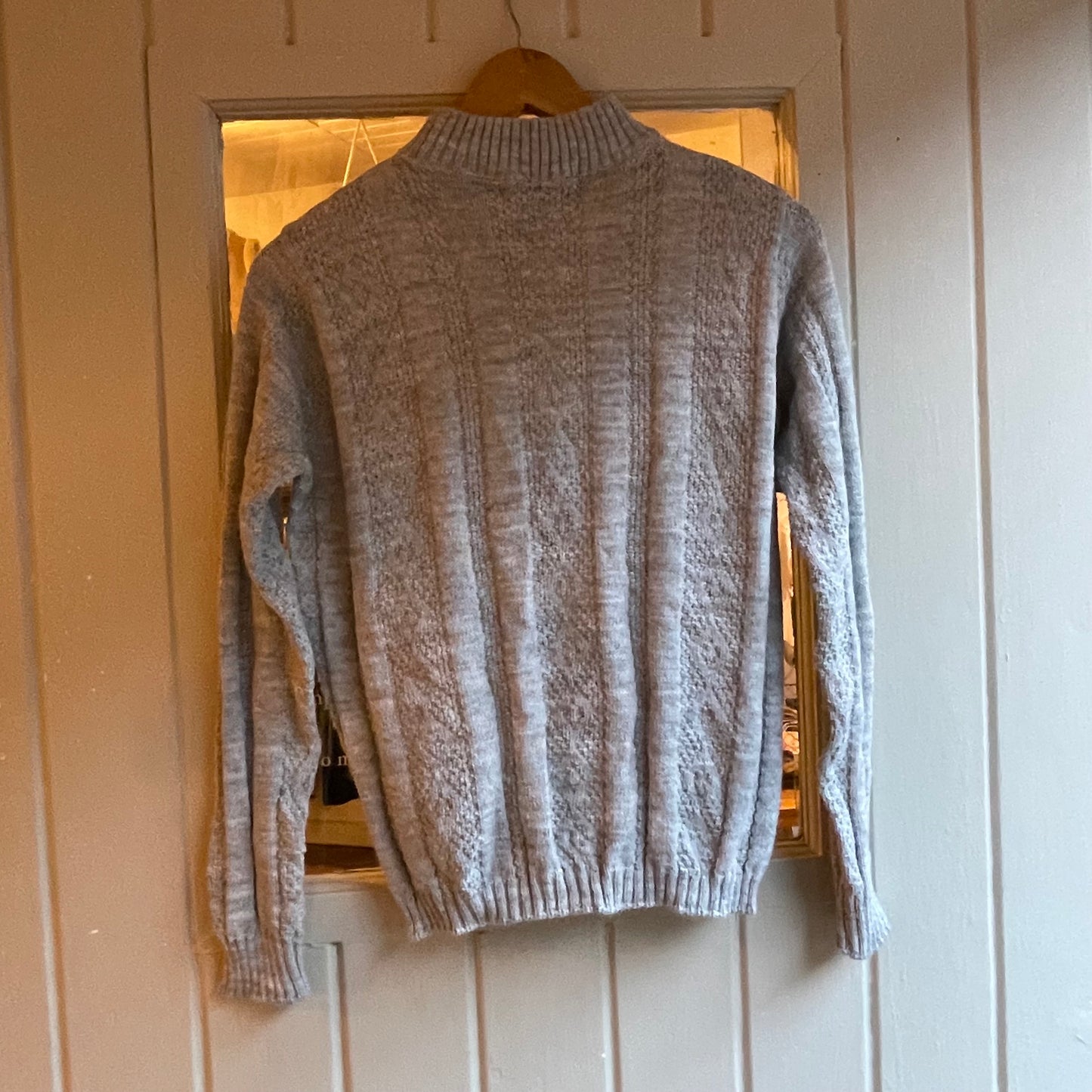 1970s Grey Cable Knitted Jumper