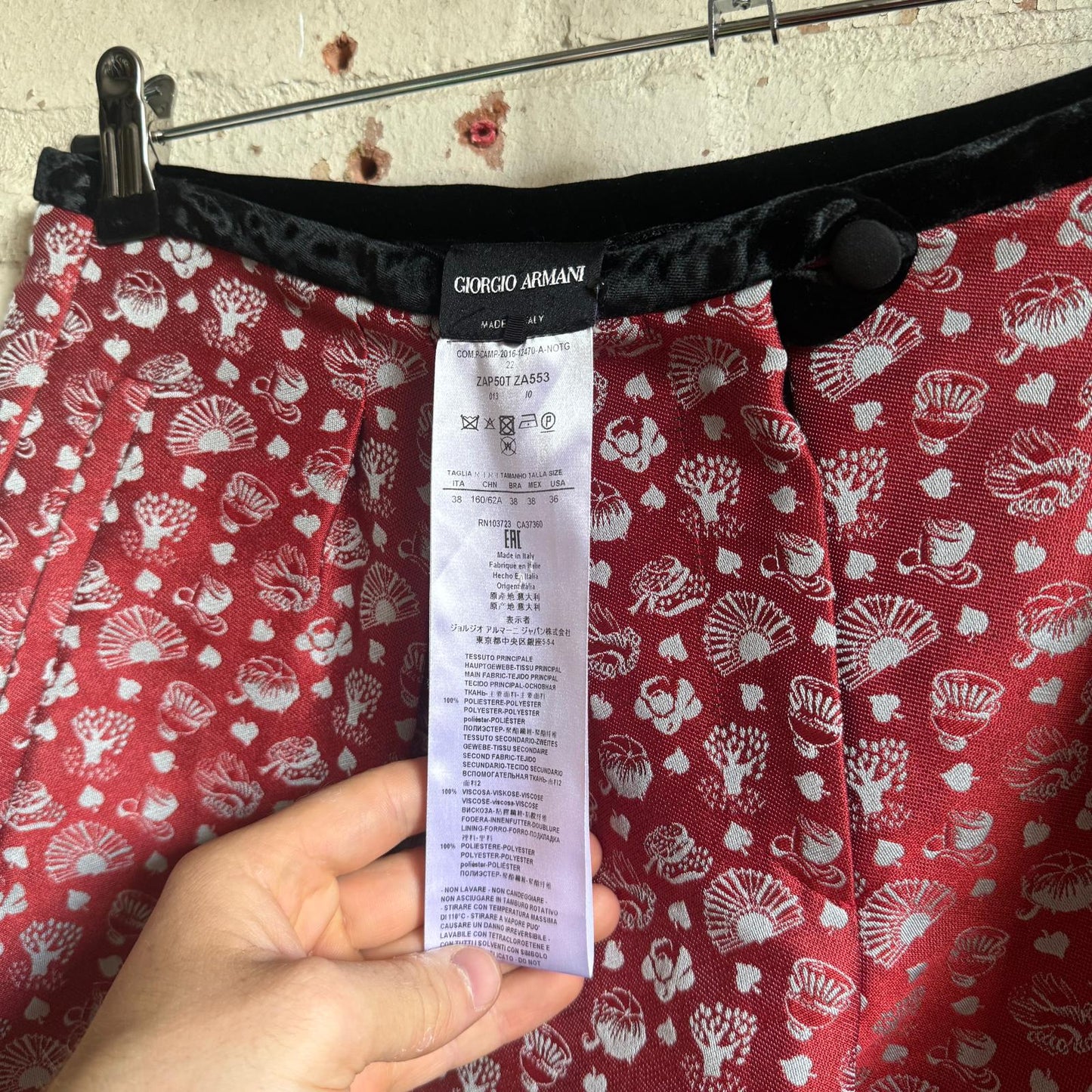Vintage Red Graphic Giorgio Armani Trousers
