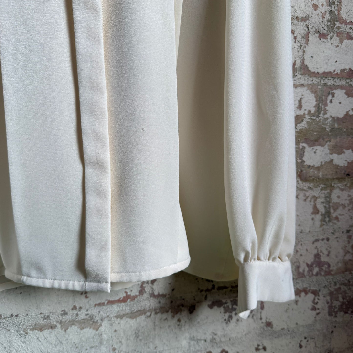 1970s Cream Chiffon French Blouse