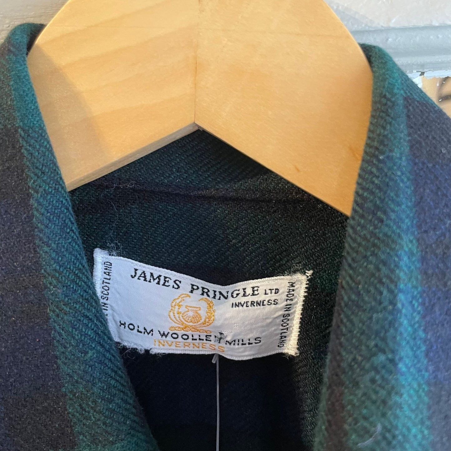 1970s Wool Pringle Gingham Long Sleeve Shirt