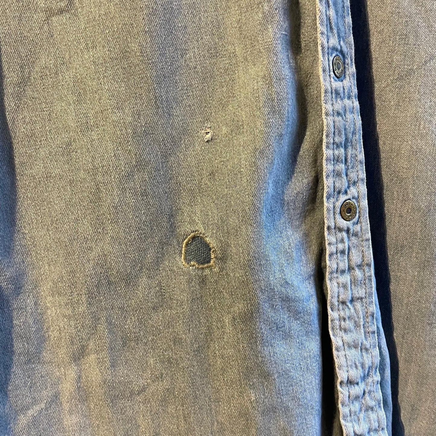 1970s Short Sleeve Blue Denim Button Shirt