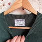 1980s Dark Green Navy Wool cable Knitted Jumper