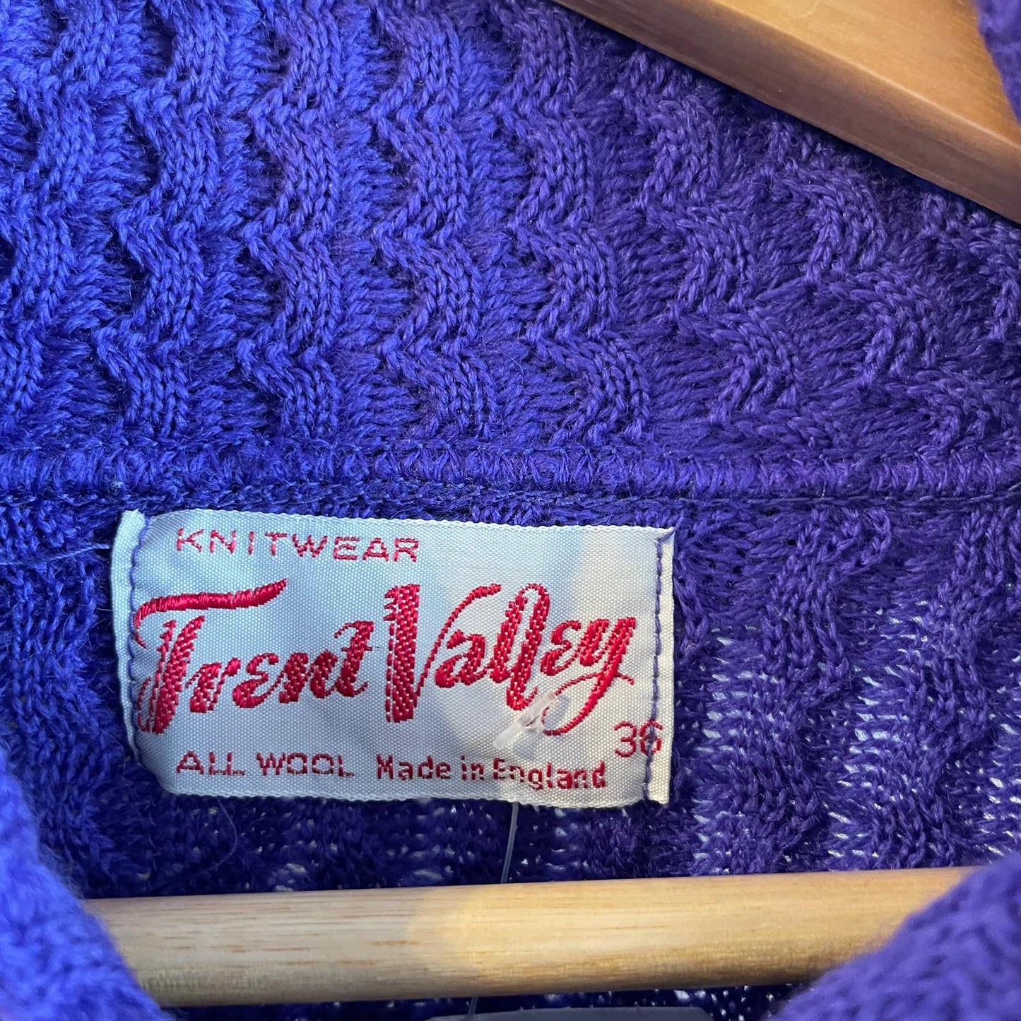 1950s 1960s Purple Wool British Knitted Jumper