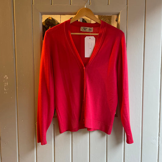 1960s Red Buttoned Cardigan Jumper