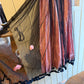1930s 1940s Pink Netting Evening Dress with bag