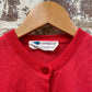 Vintage 1970s 1980s Red Button Up Knitted Cardigan Jumper