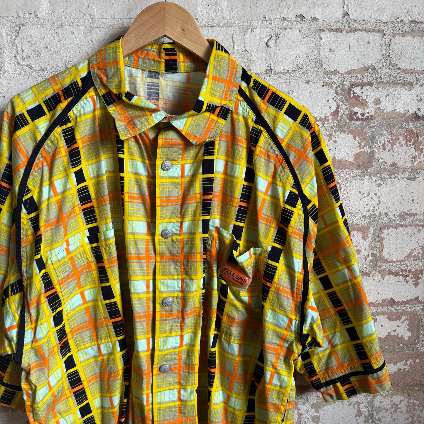 1990s Rave Uncle Sam Checkered Shirt
