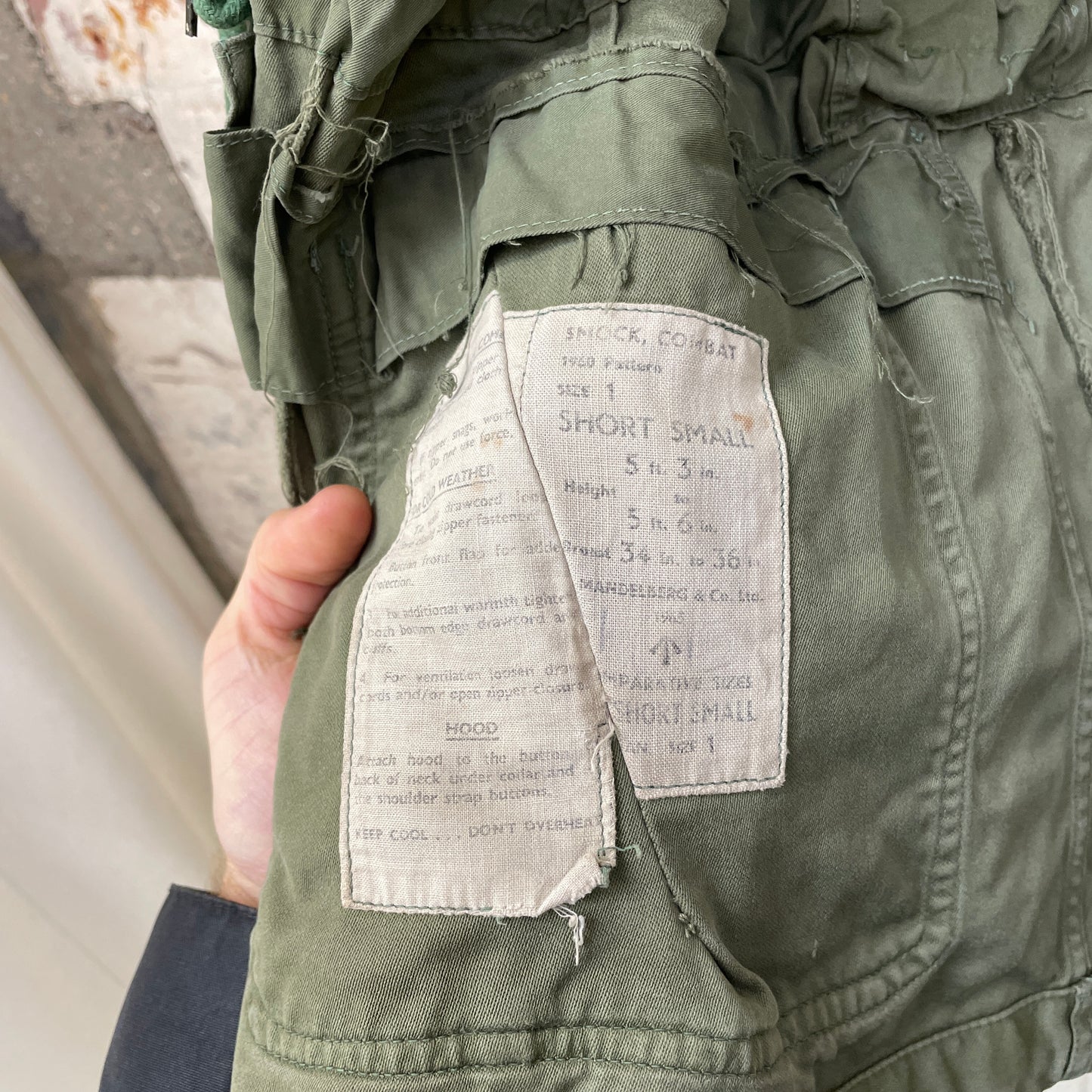 Vintage 1960s Green British Military Combat Smock Jacket Coat