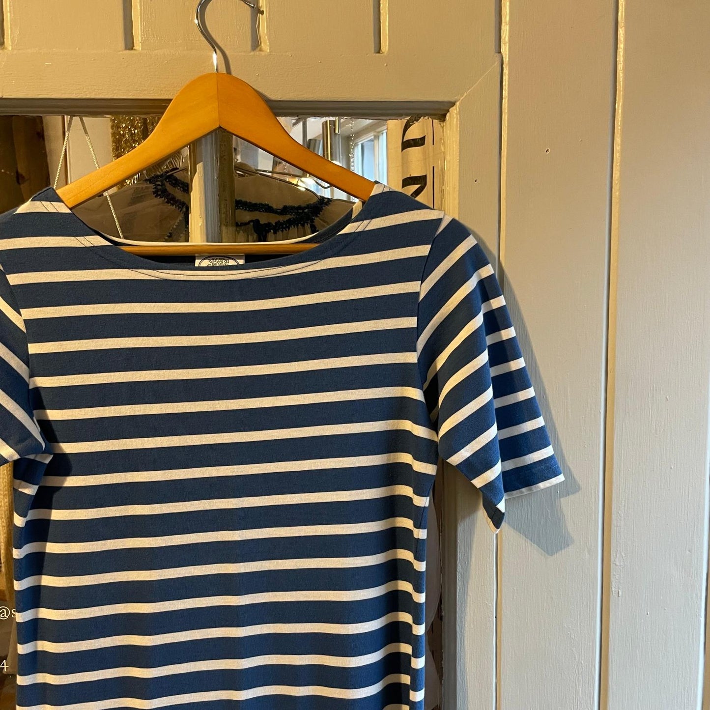 1990s Blue Laura Ashley Cotton Long Dress