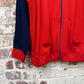 1980s Red and Navy Zip Up Track Top Jacket