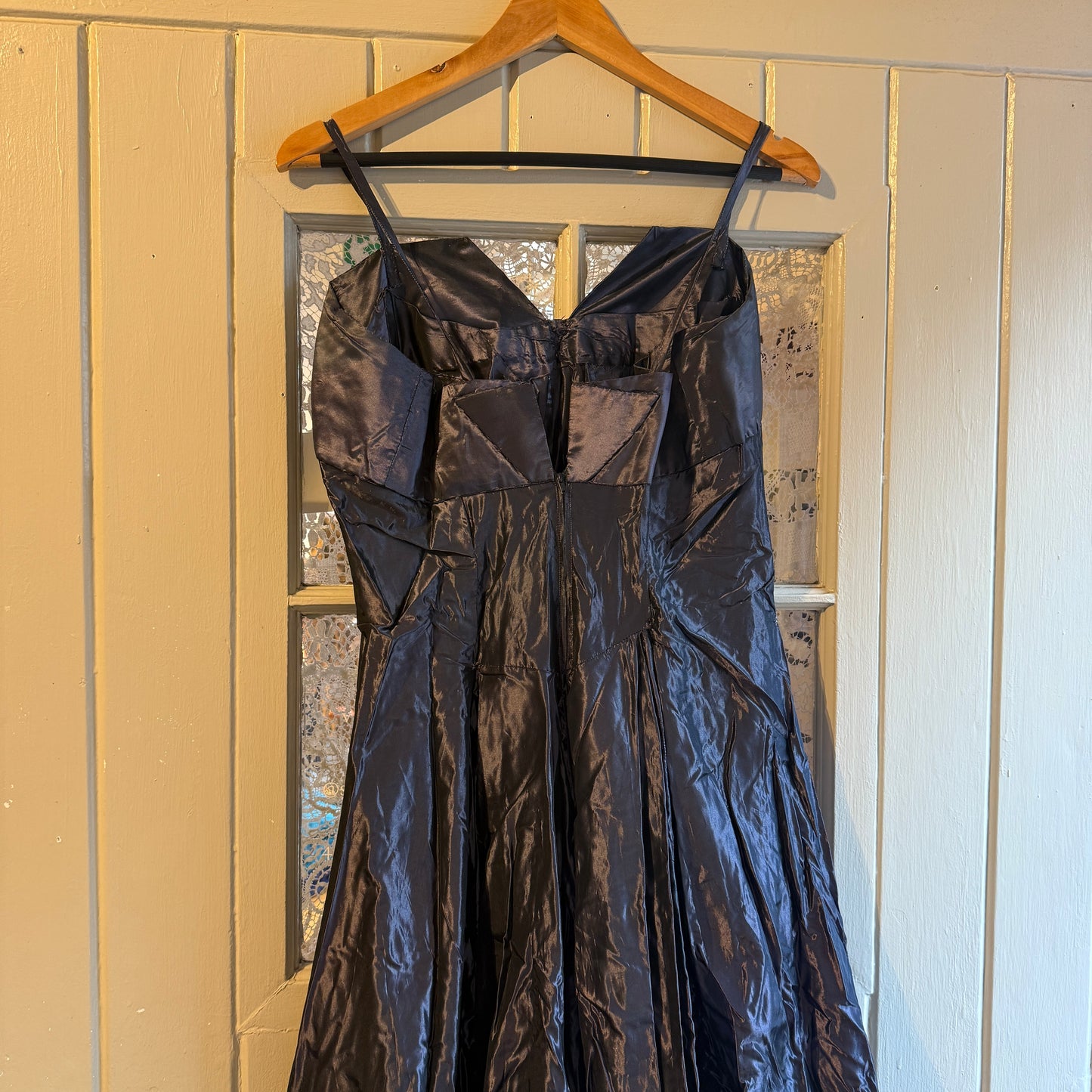1940s Dark Purple Long Evening Dress