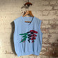 1990s Baby Blue Tennis Tank Top Jumper