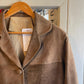 1960s Brown Suede Leather Mid Coat Jacket