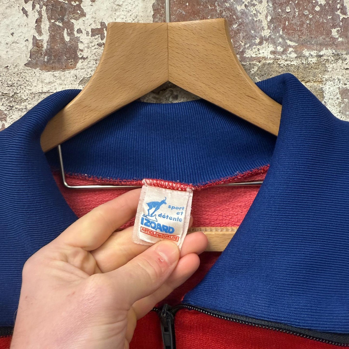 1980s Red Zip Up Track Top