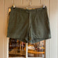 1980s Khaki Green Cotton Military Shorts