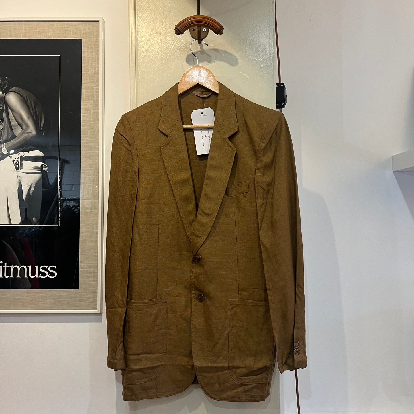 1970s Beige Italian Linen Suit Blazer