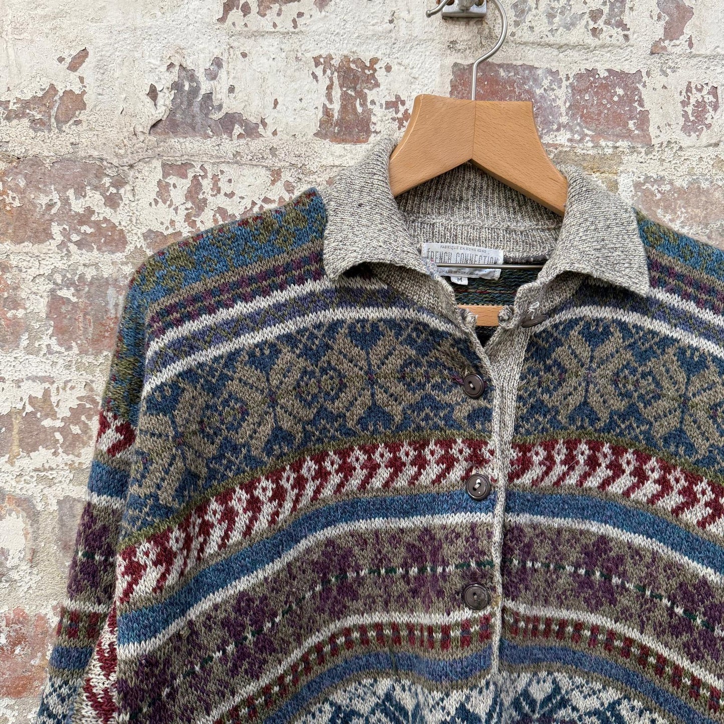 1970s French Connection Knitted Button Up Jumper