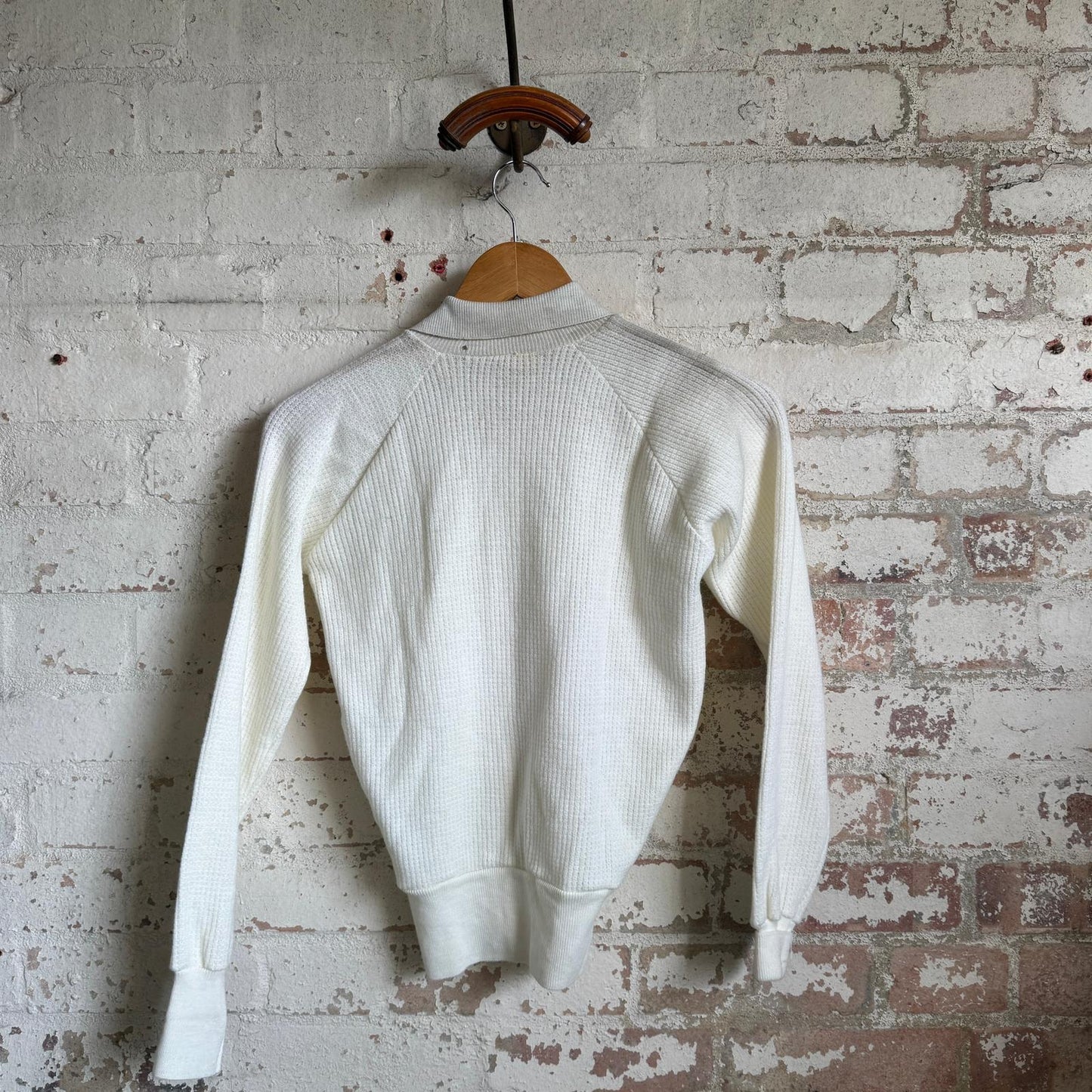 1950s White Knitted Button up Cardigan Jumper