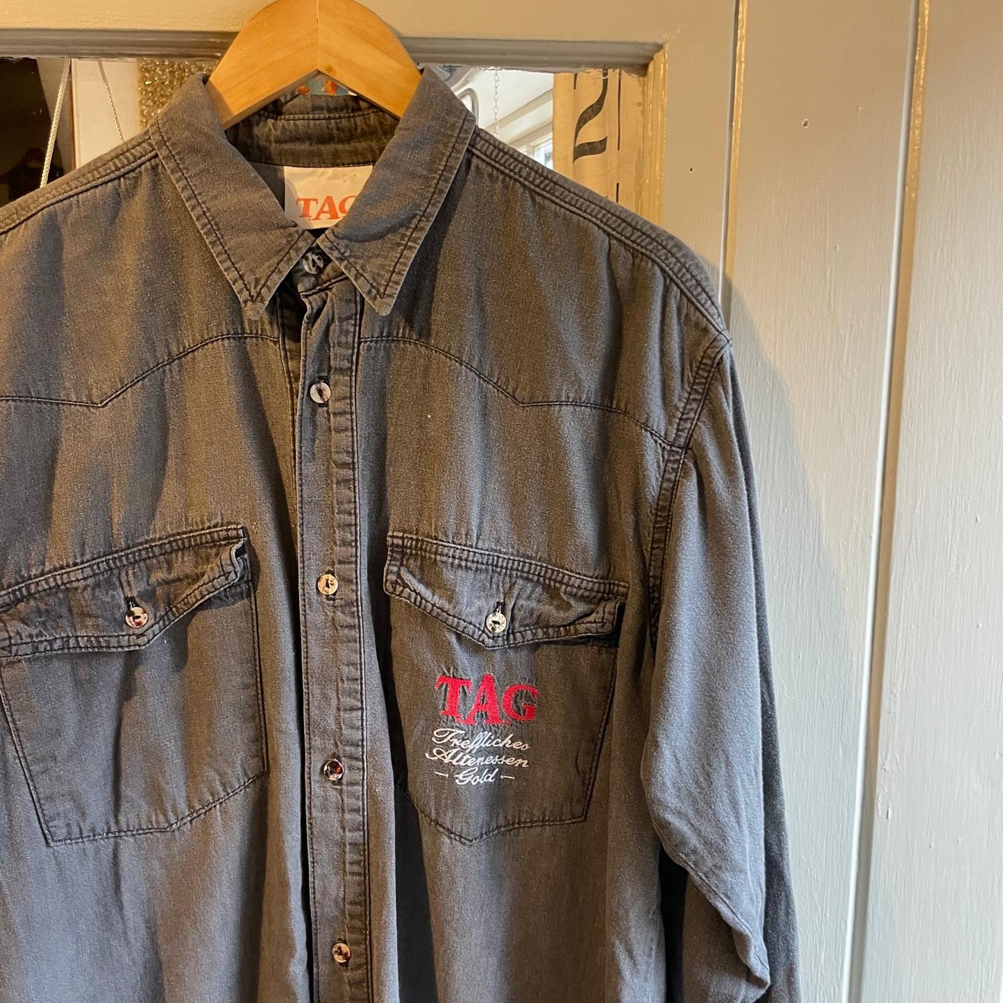 1980s Grey Long Sleeve Button TAG shirt