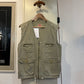 1980s Beige Levis Zip Up Utility Vest