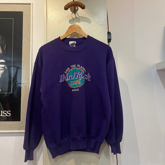1990s Purple Hard Rock Cafe Maui Sweatshirt