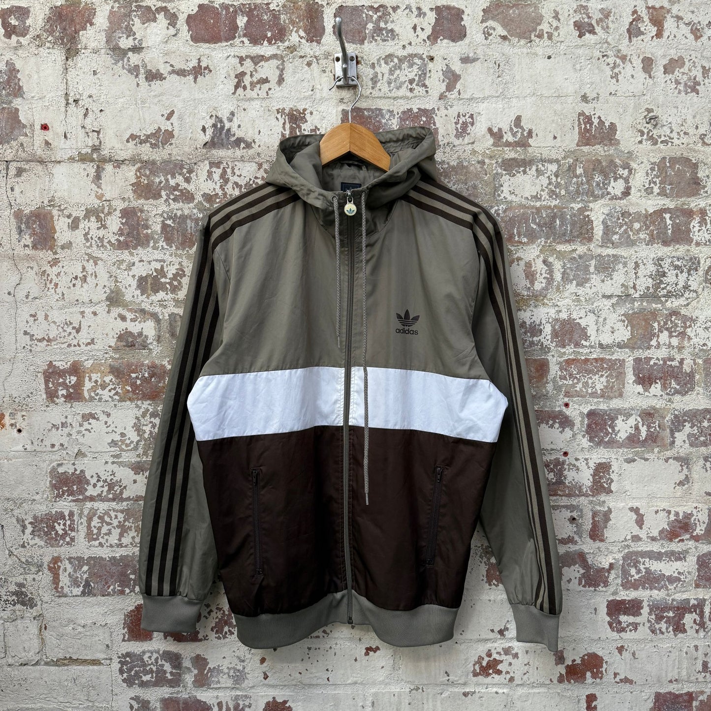Vintage Olive Green Adidas Track Top Jacket
