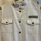 1980s White US Army Military Style Vest Unusual