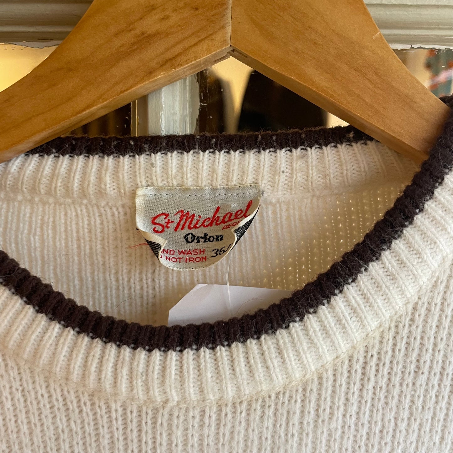 1970s White St Michael’s Knitted Patterned Jumper