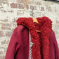 1970s Red Fleece Afghan Jacket