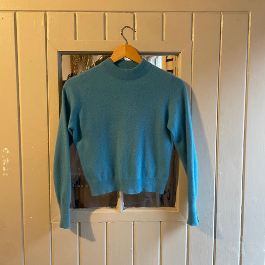 1960s 100% Cashmere Sky Blue Knitted Jumper