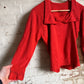 1960s Red Knitted Unusual Design Jumper